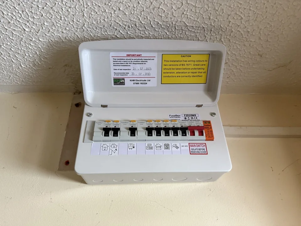 Consumer unit from a KHM Electricals installation